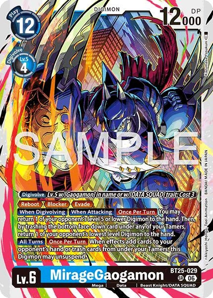 digimon card game prices MirageGaogamon — BT25-029 SR – Spindown