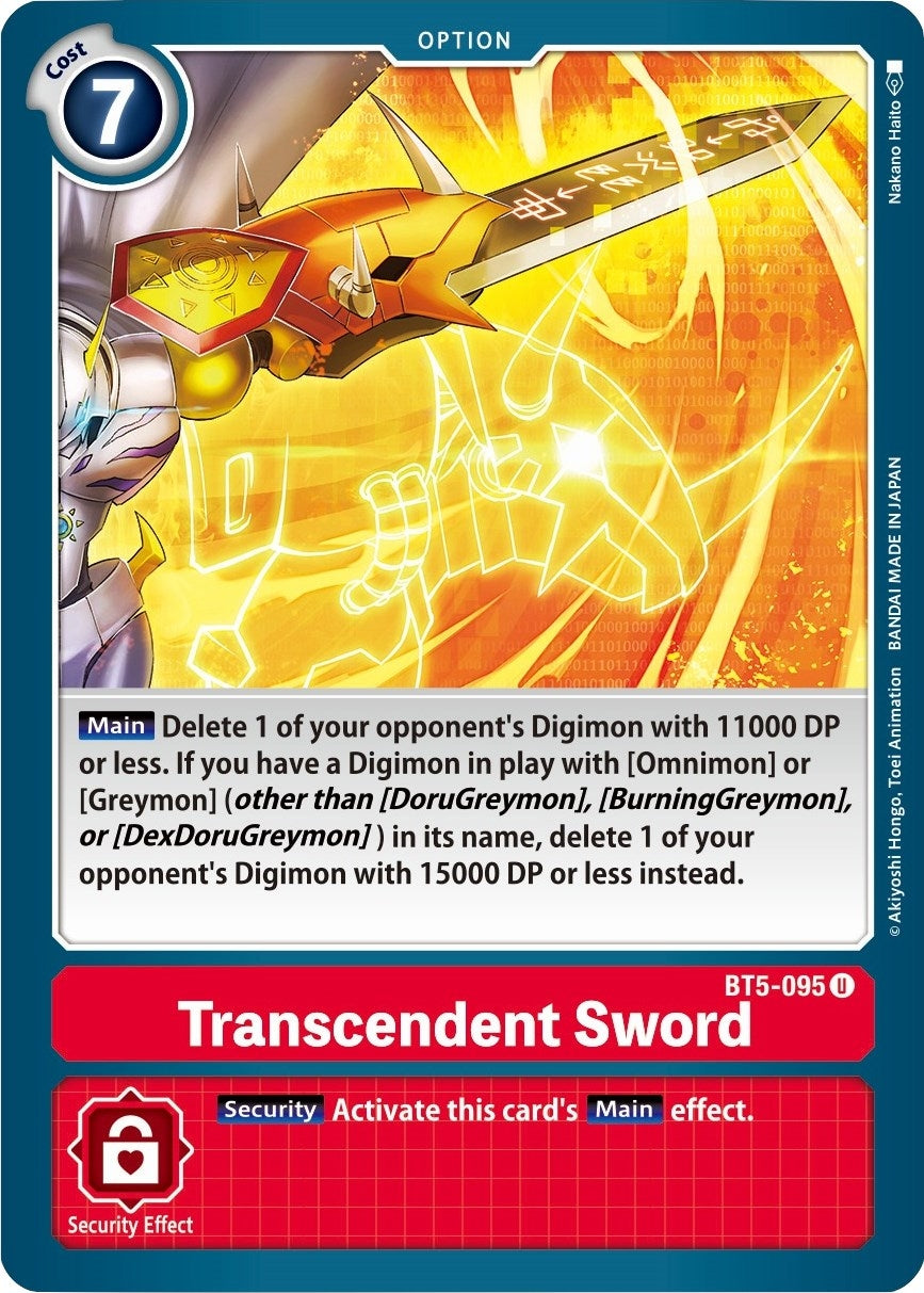 Image for Transcendent Sword [BT5-095 U] - Digimon Card Game