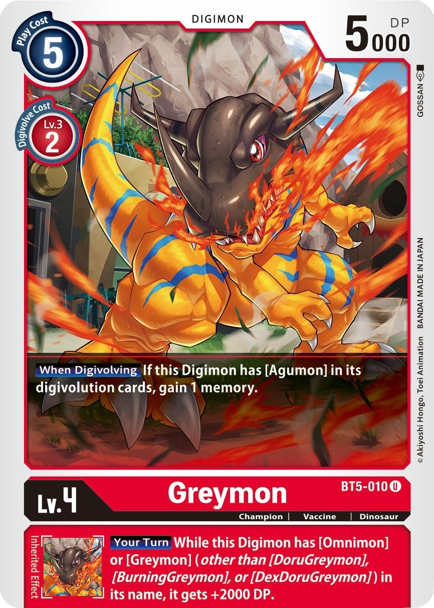 Image for Greymon [BT5-010 U] - Digimon Card Game