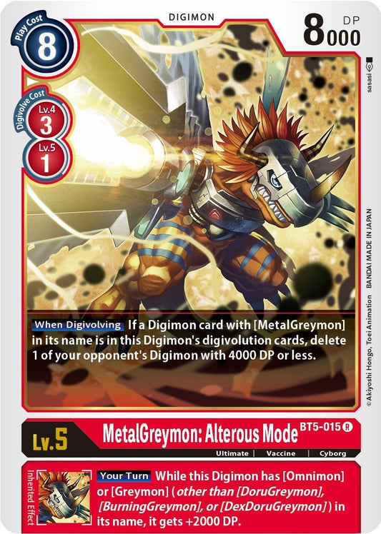 Image for MetalGreymon: Alterous Mode [BT5-015 R] - Digimon Card Game