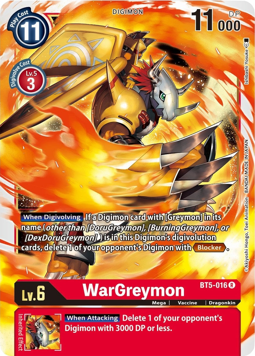 Image for WarGreymon [BT5-016 R] - Digimon Card Game