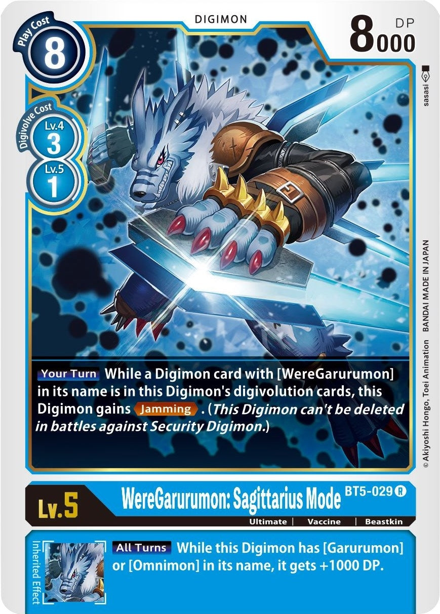 Image for WereGarurumon: Sagittarius Mode [BT5-029 R] - Digimon Card Game