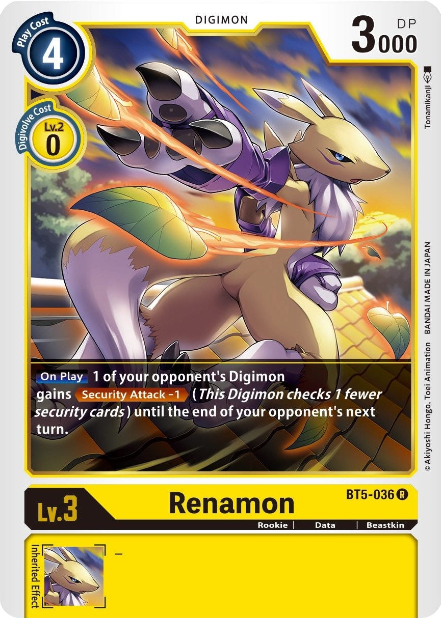 Image for Renamon [BT5-036 R] - Digimon Card Game