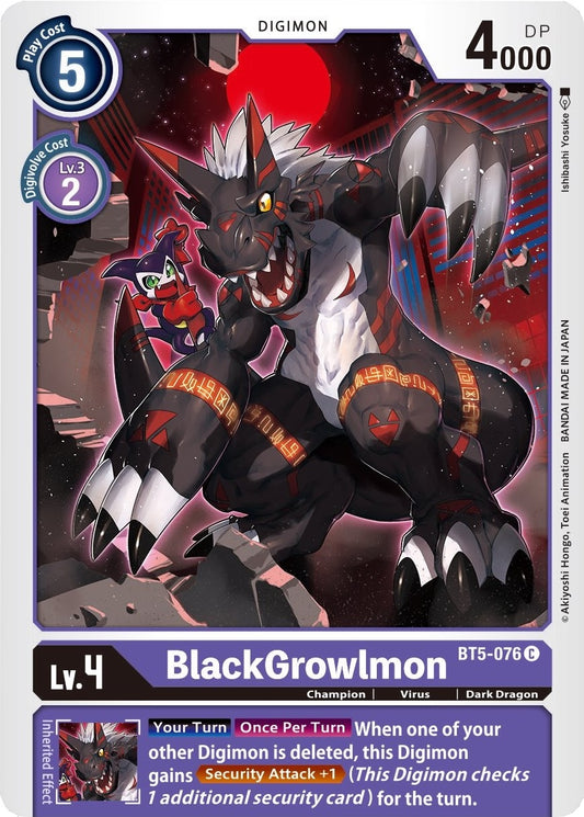 Image for BlackGrowlmon [BT5-076 C] - Digimon Card Game