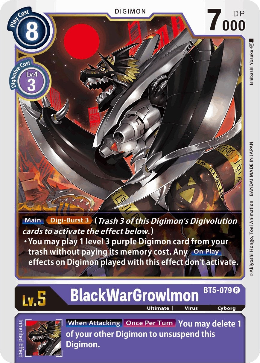 Image for BlackWarGrowlmon [BT5-079 R] - Digimon Card Game