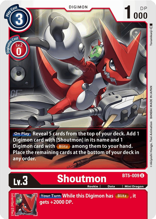 Image for Shoutmon [BT5-009 U] - Digimon Card Game
