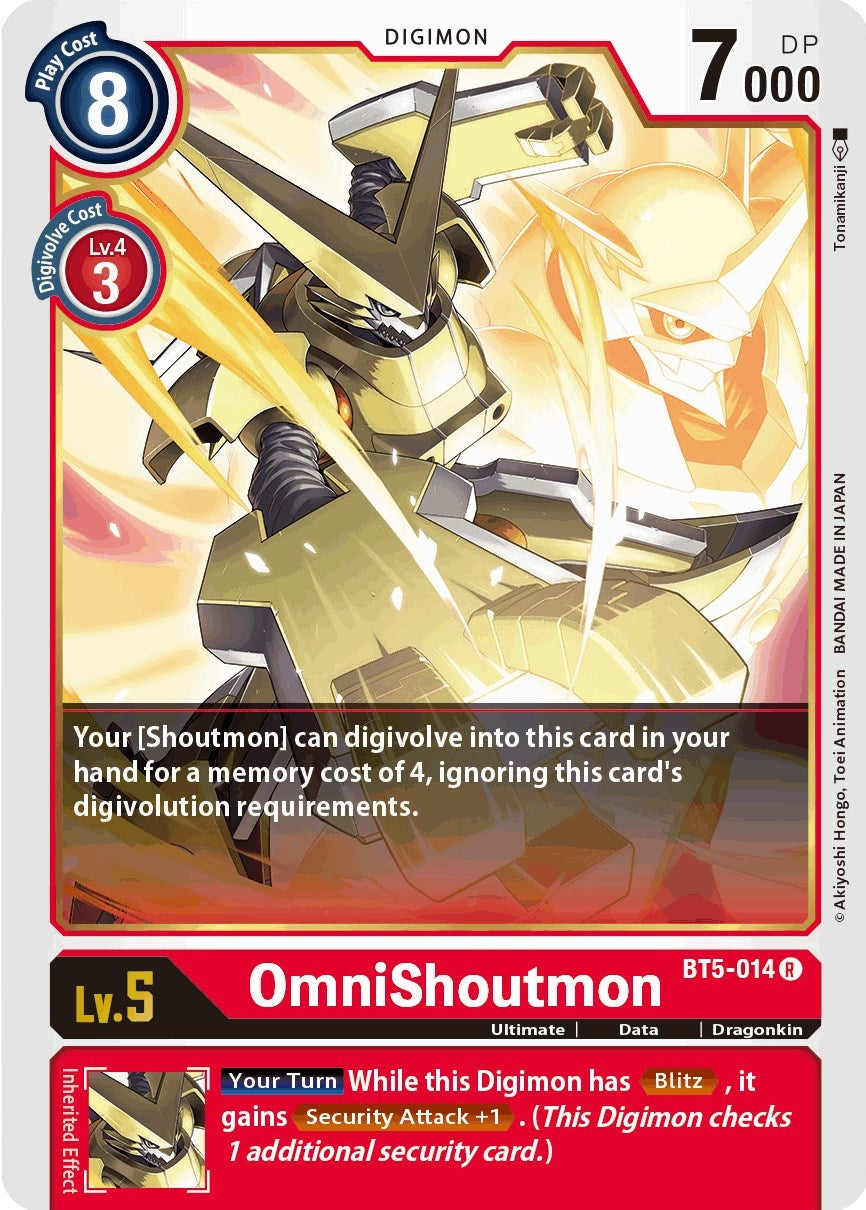 Image for OmniShoutmon [BT5-014 R] - Digimon Card Game