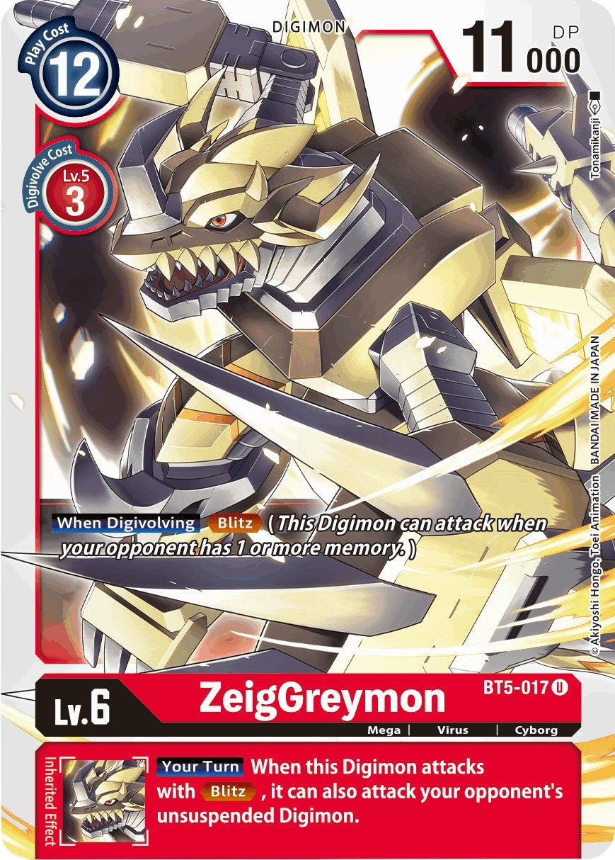 Image for ZeigGreymon [BT5-017 U] - Digimon Card Game