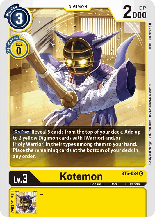 Image for Kotemon [BT5-034 C] - Digimon Card Game