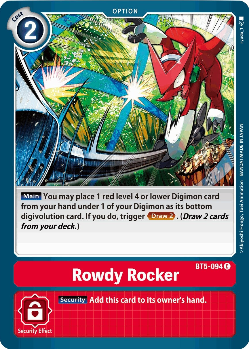 Image for Rowdy Rocker [BT5-094 C] - Digimon Card Game