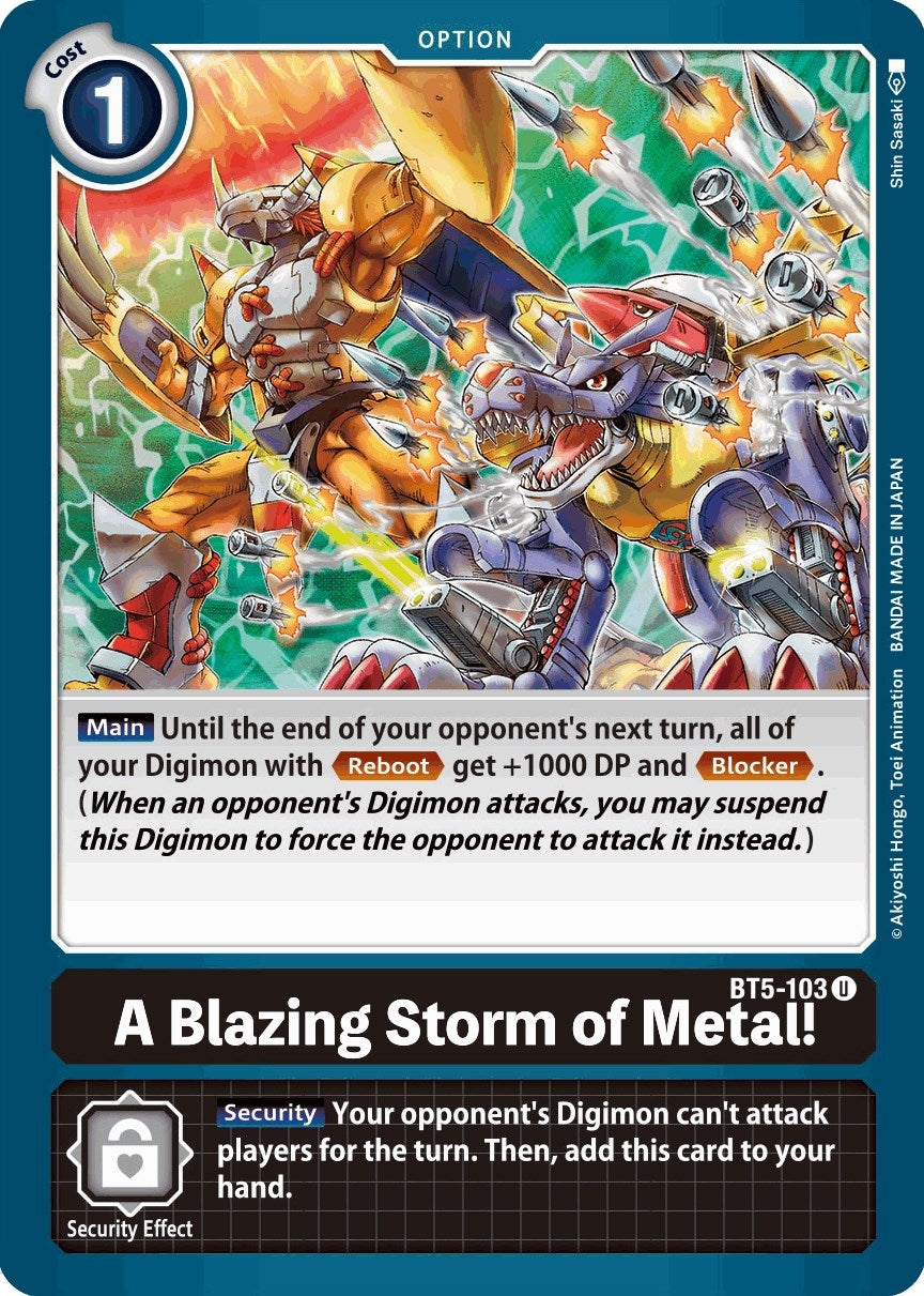 Image for A Blazing Storm of Metal! [BT5-103 U] - Digimon Card Game
