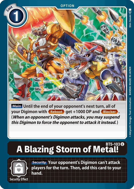 Image for A Blazing Storm of Metal! [BT5-103 U] - Digimon Card Game