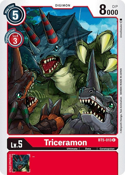Image for Triceramon [BT5-013 C] - Digimon Card Game