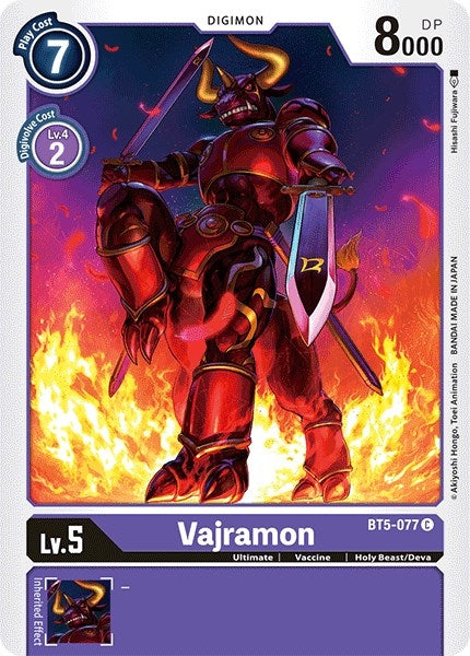 Image for Vajramon [BT5-077 C] - Digimon Card Game