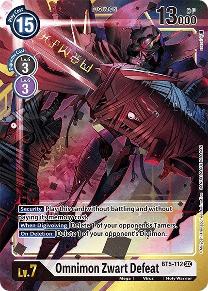 Image for Omnimon Zwart Defeat (Alternate Art) [BT5-112 SEC] - Digimon Card Game