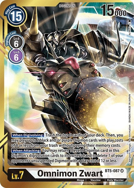 Image for Omnimon Zwart (Alternate Art - As'Maria) [BT5-087 SR] - Digimon Card Game