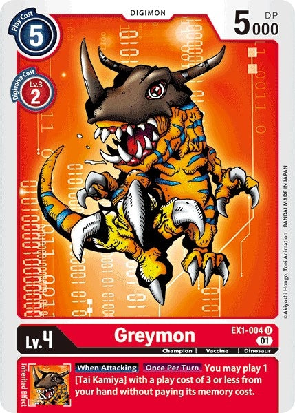 Image for Greymon [EX1-004 U] - Digimon Card Game