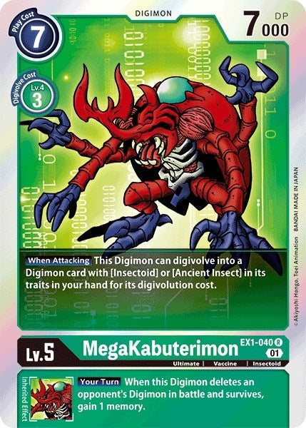 Image for MegaKabuterimon [EX1-040 R] - Digimon Card Game