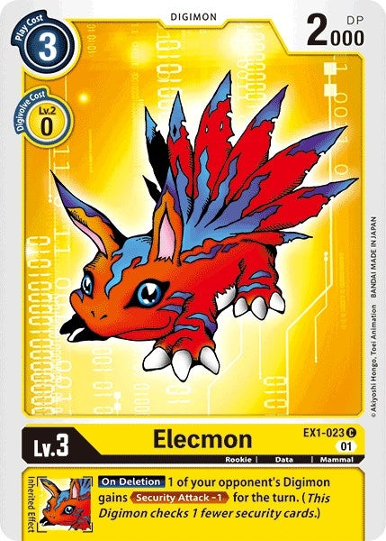 Image for Elecmon [EX1-023 C] - Digimon Card Game