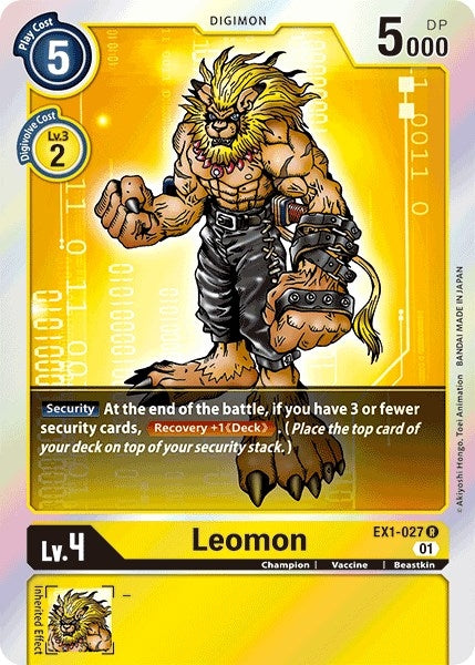 Image for Leomon [EX1-027 R] - Digimon Card Game