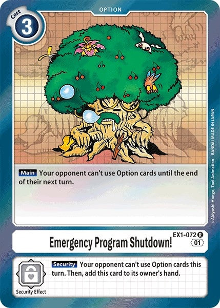 Image for Emergency Program Shutdown! [EX1-072 R] - Digimon Card Game