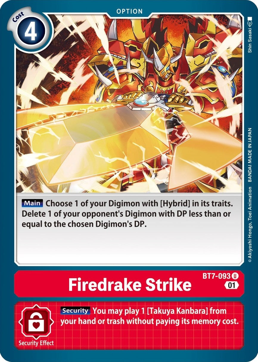 Image for Firedrake Strike [BT7-093 U] (BT-07) - Digimon Card Game