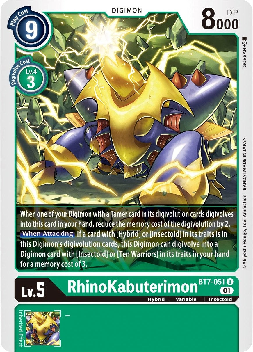 Image for Rhinokabuterimon [BT7-051 U] (BT-07) - Digimon Card Game