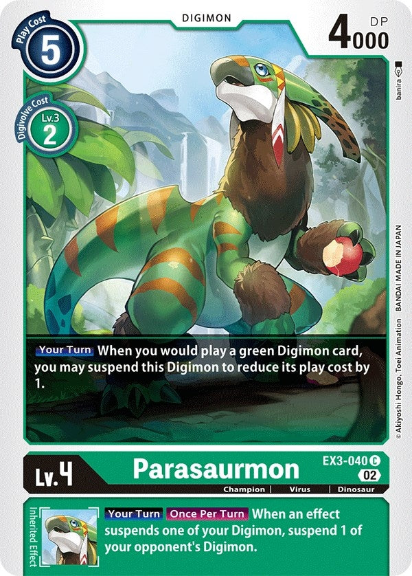 Image for Parasaurmon [EX3-040 C] - Digimon Card Game