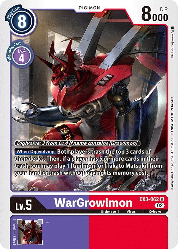 Image for WarGrowlmon [EX3-062 U] - Digimon Card Game