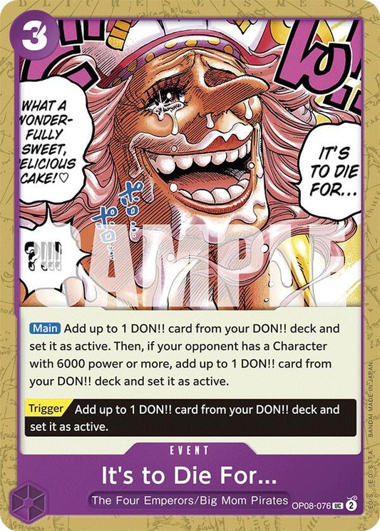 Image for It's to Die For [OP08-076] - One Piece Card Game