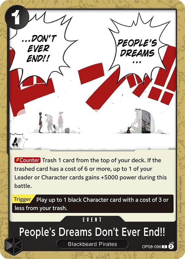 Image for People's Dreams Don't Ever End!! [OP08-096] - One Piece Card Game