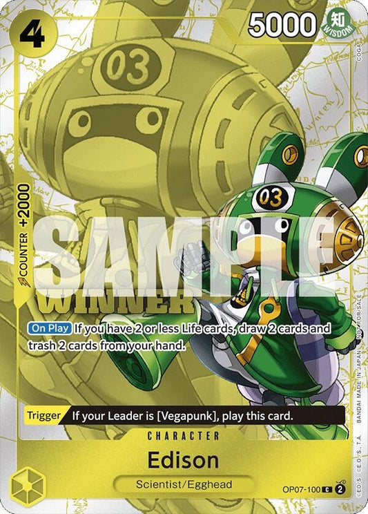 Image for Edison (Winner Pack 2024 Oct.-Dec.) [OP07-100] - One Piece Card Game