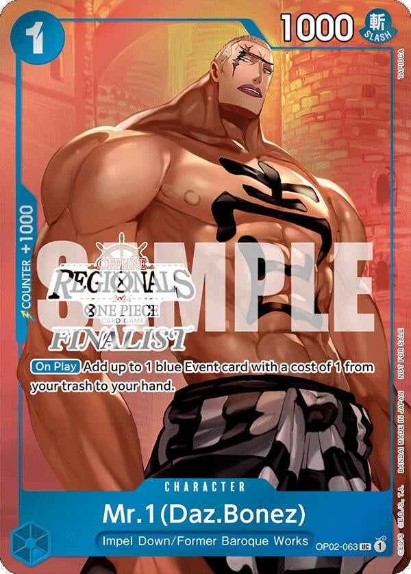 Image for Mr.1 (Daz.Bonez) (Offline Regional 2024 Vol. 3) [Finalist] [OP02-063] - One Piece Card Game