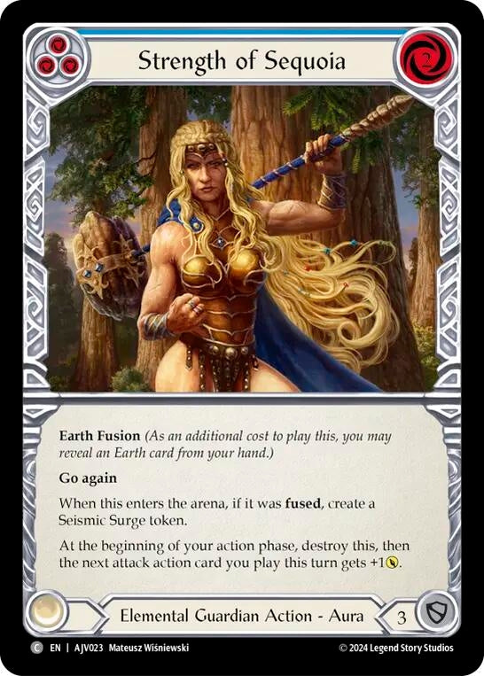 Image for Strength of Sequoia (Blue) [AJV023] - Flesh and Blood TCG
