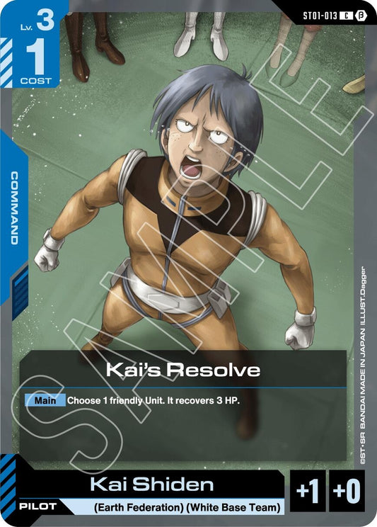 Image for Kai's Resolve [ST01-013] - Gundam Card Game