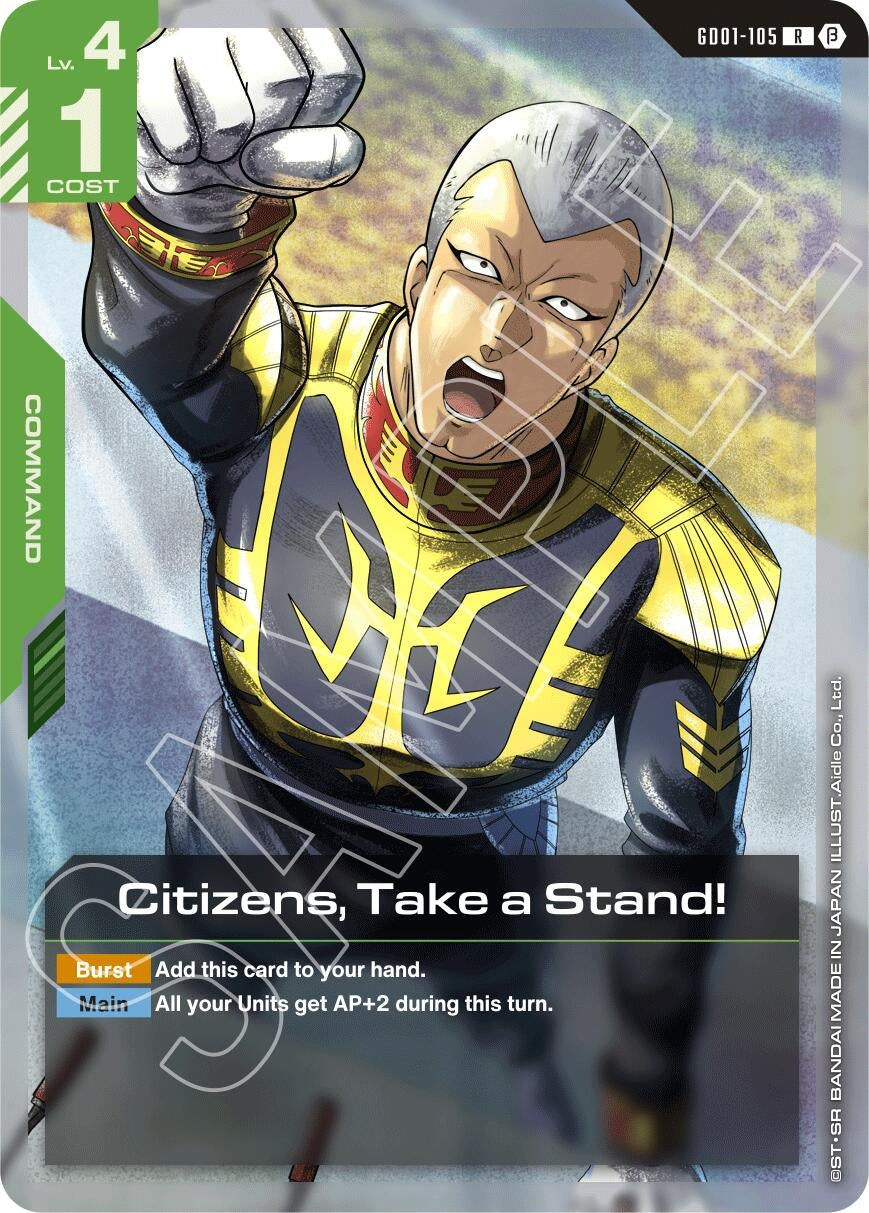 Image for Citizens, Take a Stand! [GD01-105] - Gundam Card Game