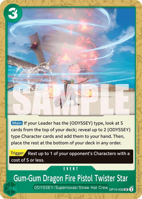 Image for Gum-Gum Dragon Fire Pistol Twister Star [OP10-039] - One Piece Card Game