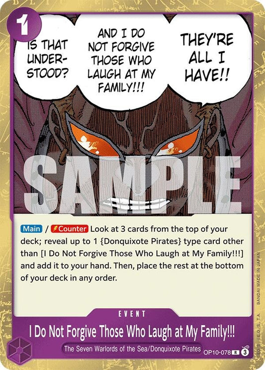 Image for I Do Not Forgive Those Who Laugh at My Family!!! [OP10-078] - One Piece Card Game