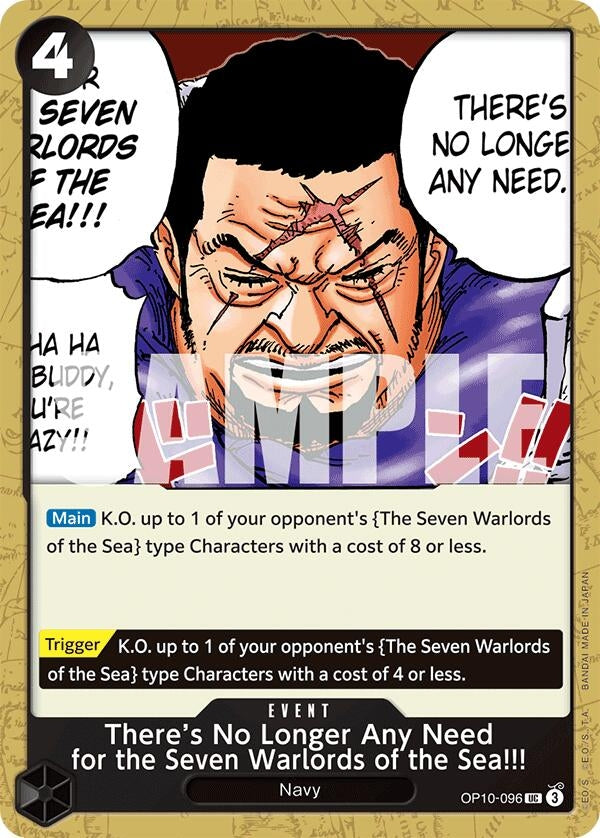 Image for There's No Longer Any Need for the Seven Warlords of the Sea!!! [OP10-096] - One Piece Card Game