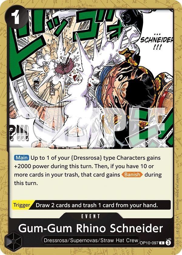 Image for Gum-Gum Rhino Schneider [OP10-097] - One Piece Card Game