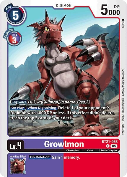 Image for Growlmon [BT21-068 C] - Digimon Card Game