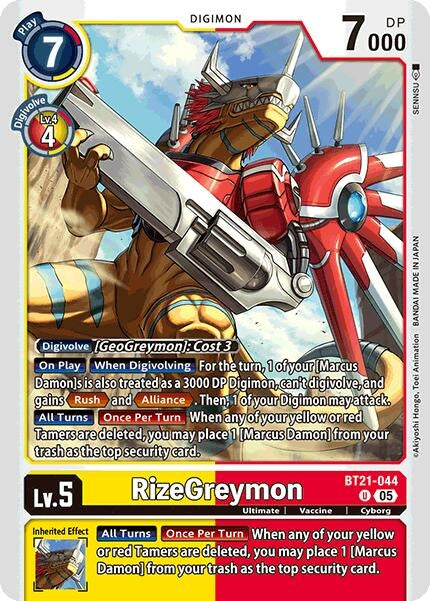 Image for RizeGreymon [BT21-044 U] - Digimon Card Game