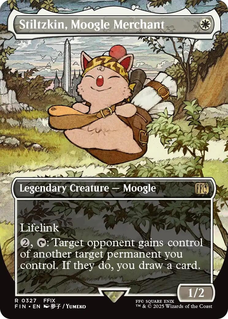 Image for Stiltzkin, Moogle Merchant (Borderless) [327] - Magic: The Gathering