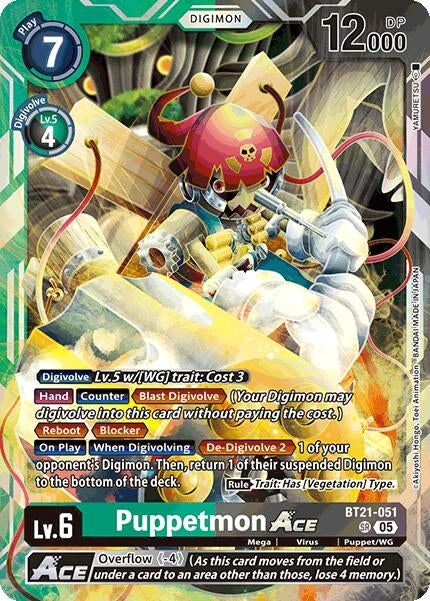 Image for Puppetmon ACE [BT21-051 SR] - Digimon Card Game