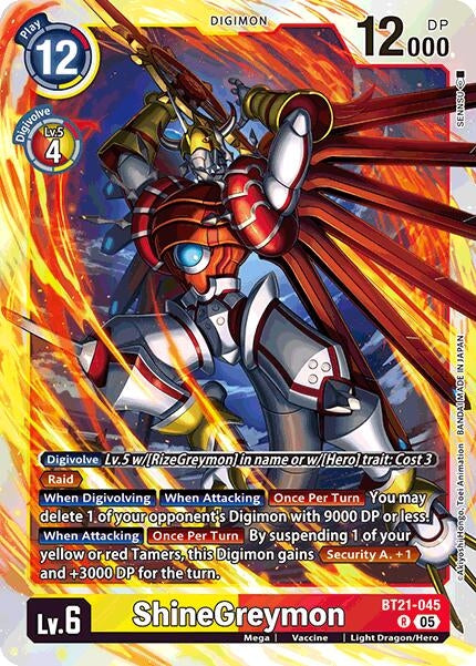 Image for ShineGreymon [BT21-045 R] - Digimon Card Game