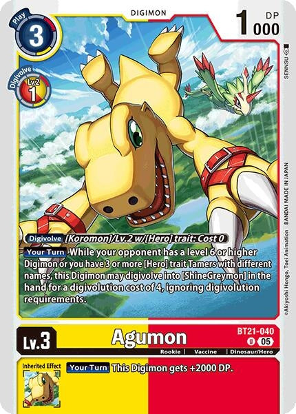 Image for Agumon - BT21-040 [BT21-040 U] - Digimon Card Game