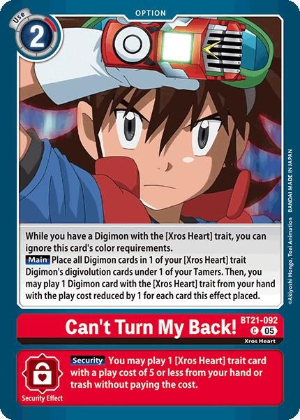 Image for Can't Turn My Back! [BT21-092 C] - Digimon Card Game
