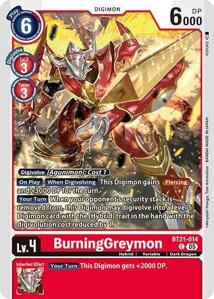 Image for BurningGreymon [BT21-014 C] - Digimon Card Game