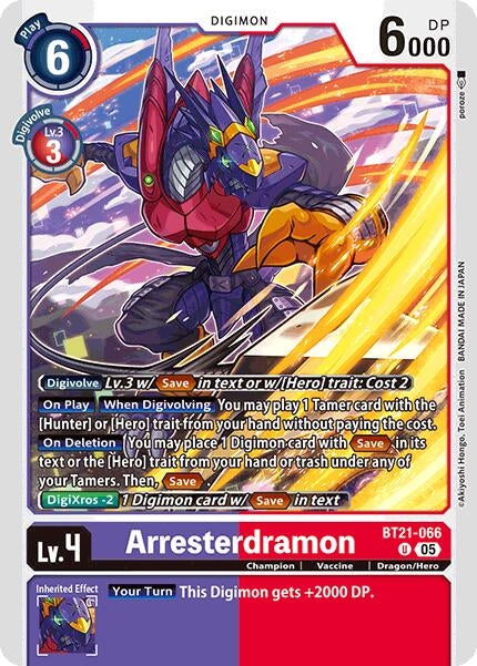 Image for Arresterdramon [BT21-066 U] - Digimon Card Game
