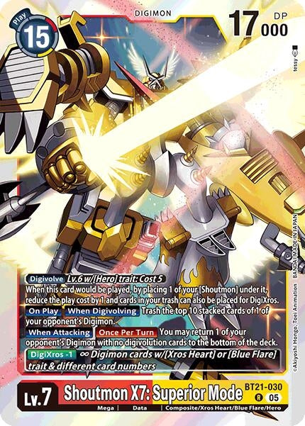 Image for Shoutmon X7: Superior Mode [BT21-030 R] - Digimon Card Game